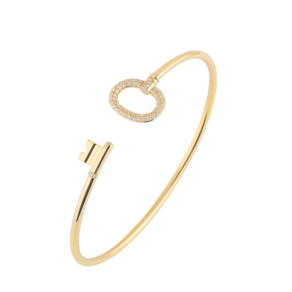 Tiffany and co gold key bracelet